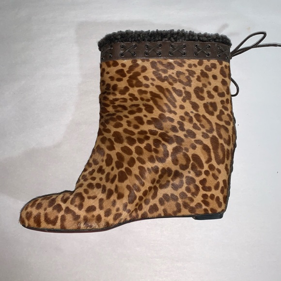 CHRISTIAN LOUBOUTIN size 8 wedge heel BOOTIES - Picture 1 of 14